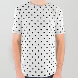 Retro Black Polka Dot Background Pattern All Over Graphic Tee