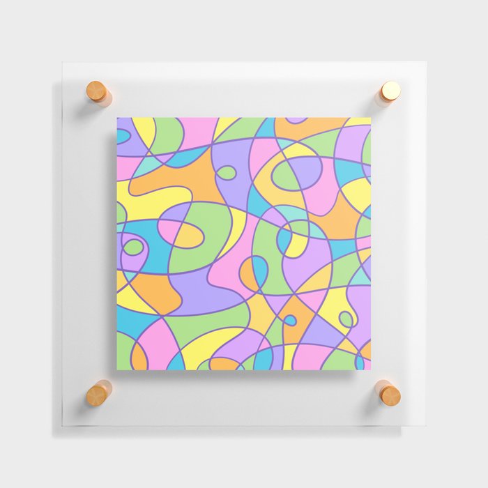 Colorful Abstract Doodly Design Floating Acrylic Print