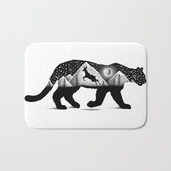 THE MOUNTAIN LION AND THE DEER Bath Mat