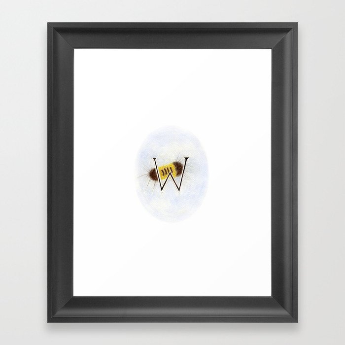 W is for a Woolly Caterpillar Framed Art Print