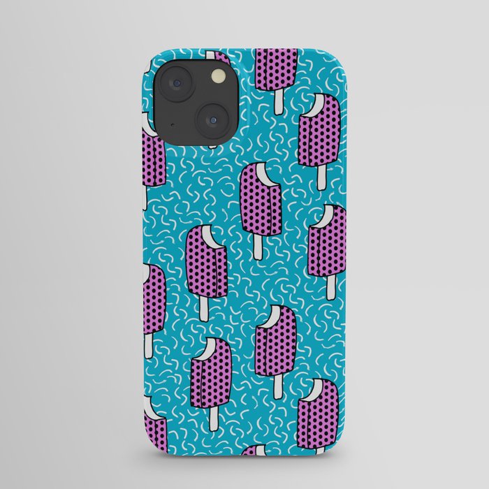 Bite Me - popsicle throwback 80s style memphis dots pattern trendy hipster summer ice cream iPhone Case