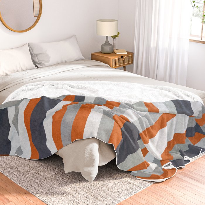 Orange and best sale navy throw blanket