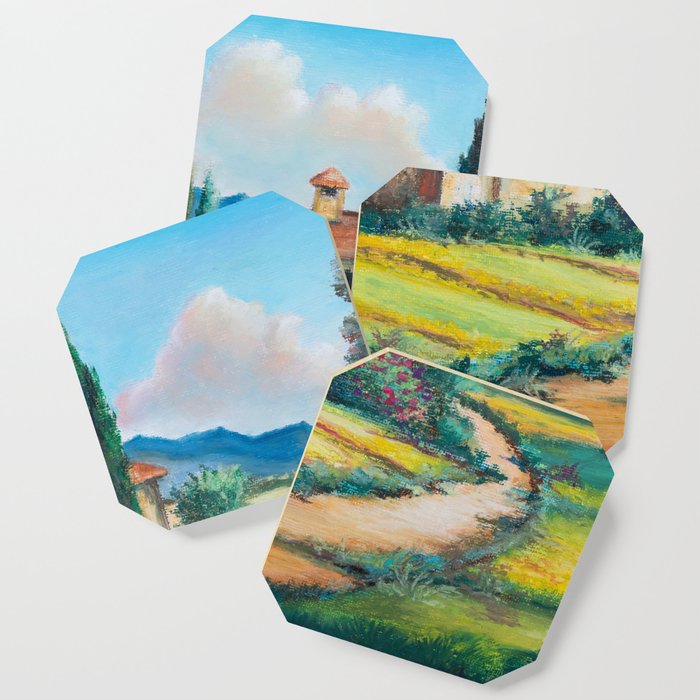 Imaginary rural landscape Coaster