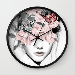 WOMAN WITH FLOWERS 10 Wall Clock