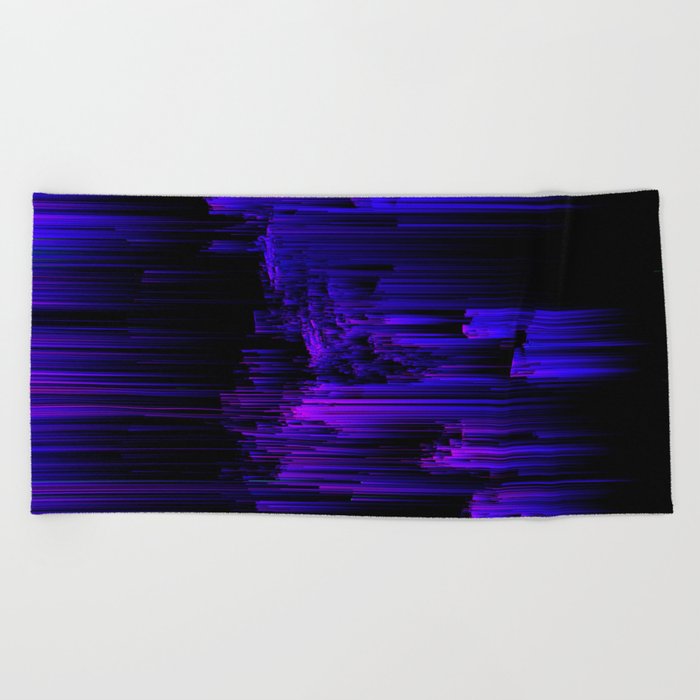 Ultraviolet Light Speed Abstract Glitch Pixel Art Beach Towel