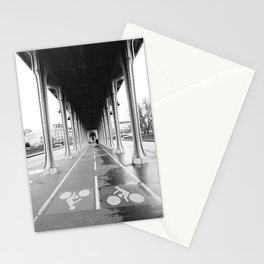Pont de Bir-Hakeim | Steel bridge in Paris | Black and white Travel Photography Stationery Card