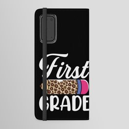 Teacher first grade pencil leopard Android Wallet Case