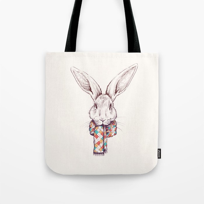 Bunny and scarf Tote Bag