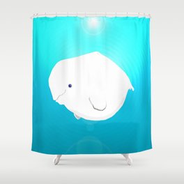 Fat Beluga Whale Shower Curtain