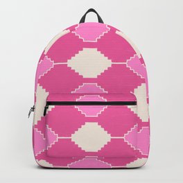 70s Retro Soft Pink Mid-Century Quatrefoil  Backpack