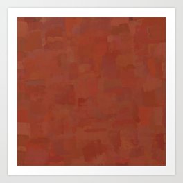 Hand-painted Abstract Textured Painting in Copper Clay Color, Paint Texture, Trendy Earthy Mud Print Art Print
