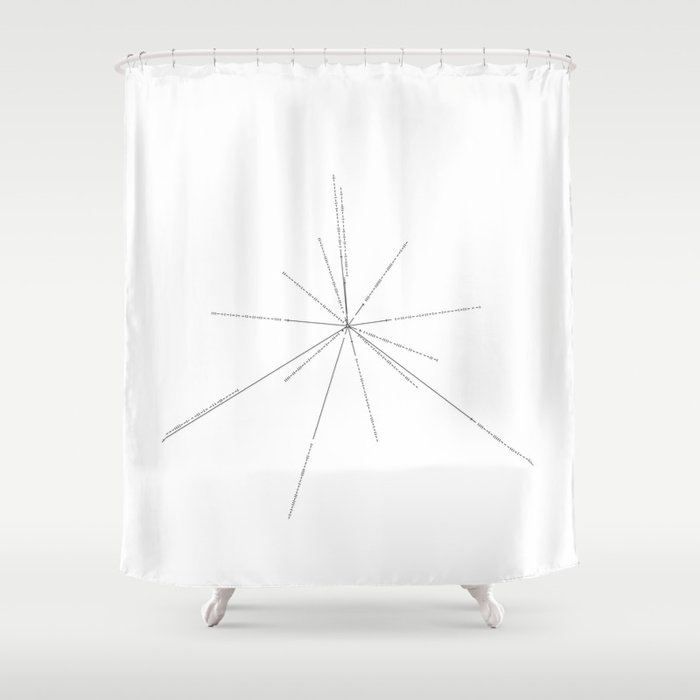 The Pulsar Map - White Shower Curtain