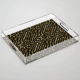 Twisted Polka Dots (black background) Acrylic Tray