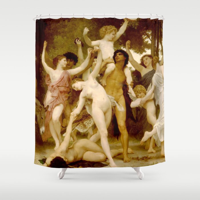 The Feast of Bacchus - William Adolphe Bouguereau Shower Curtain