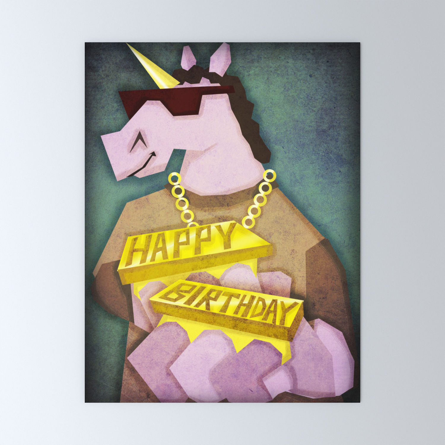 Happy Birthday Bling Unicorn Mini Art Print By Thatssounicorny Society6