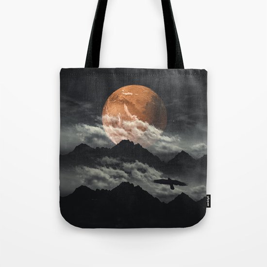 Spaces III - Mars above mountains Tote Bag