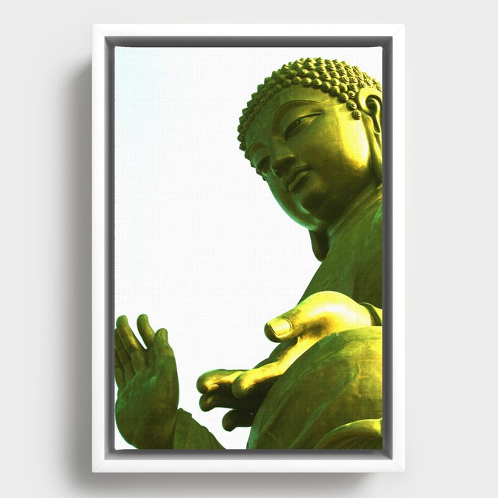 Green Buddha Framed Canvas
