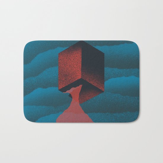 RED CUBE Bath Mat