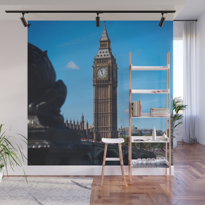 Great Britain Photography - Big Ben Under The Blue Beautiful Sky Wall Mural