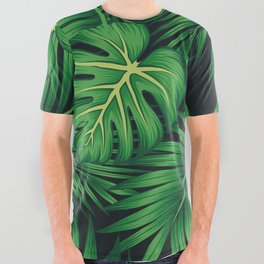 Tropical leaf illustration All Over Graphic Tee