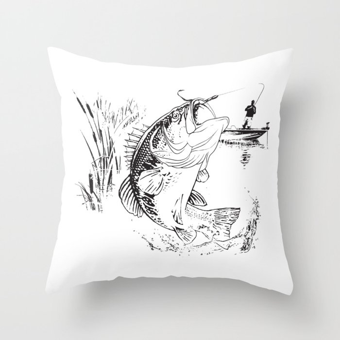 Fishing throw pillows top