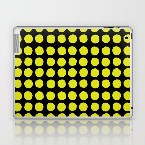 Black and Lime Abstract Polka Dot Pattern Pairs Coloro 2022 Popular Color Light 050-83-41 Laptop & iPad Skin