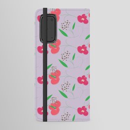 Purple Floral Texture Background Android Wallet Case