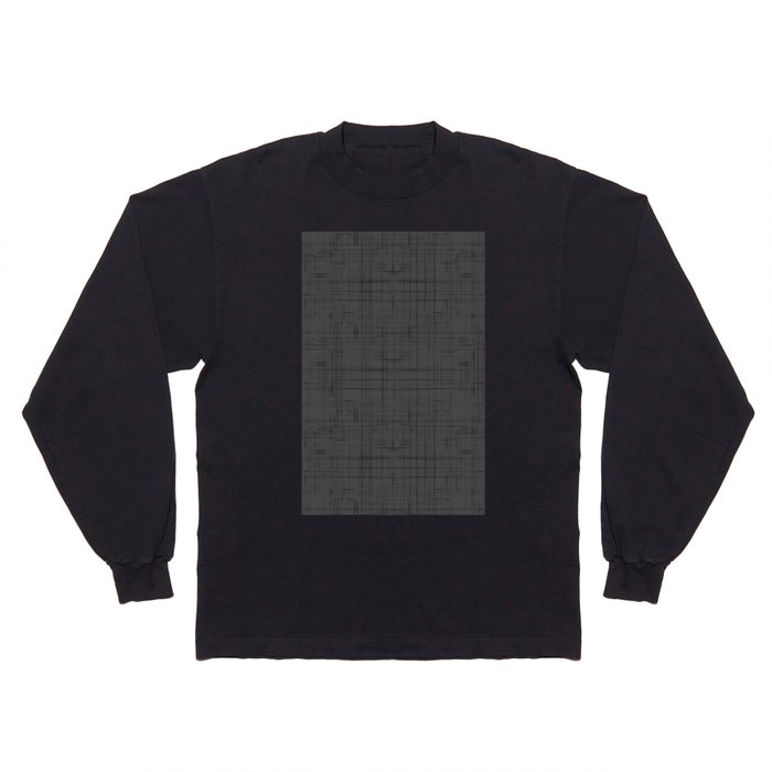Modern Minimal Black Textured Fabric Pattern Long Sleeve T Shirt