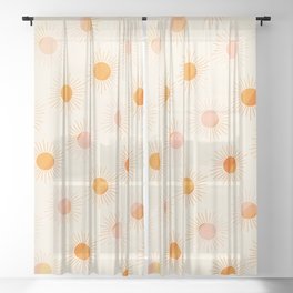 Sherbet Sunnies | Boho Sun Pattern Sheer Curtain