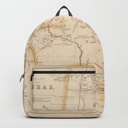 Old Texas Map (1857) Vintage TX Lone Star State State Atlas Backpack