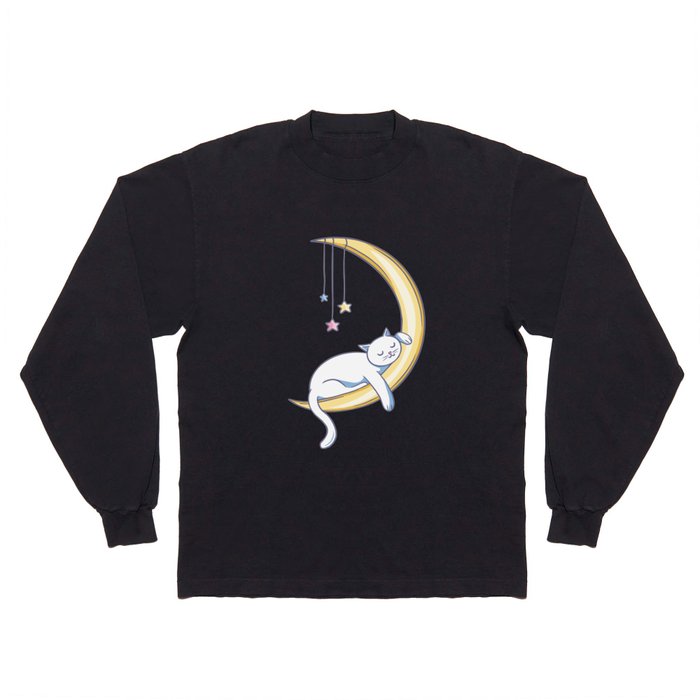 Bohemian Moon Cat Long Sleeve T Shirt
