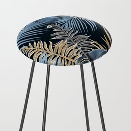 Lush Jungle Gold Grey and Blue Counter Stool