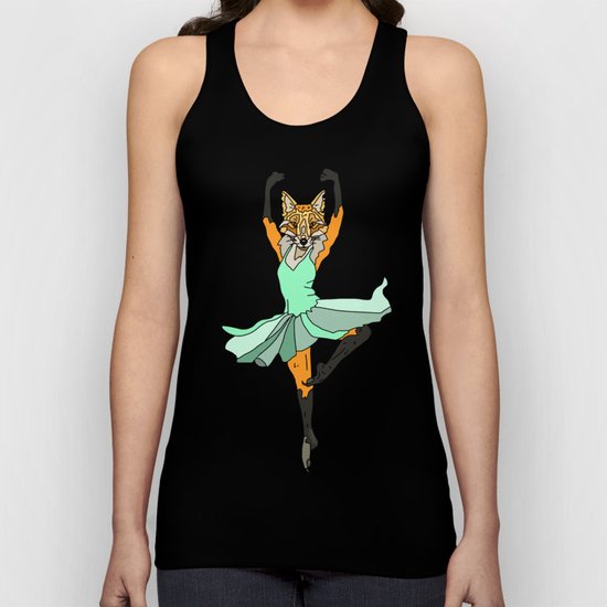 Fox Ballerina Tutu Unisex Tank Top