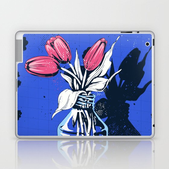 Holland Tulips Bouquet on Cobalt and Delft Blue Laptop & iPad Skin