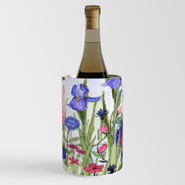 Colorful Garden Flower Acrylic Painting Wine Chiller
