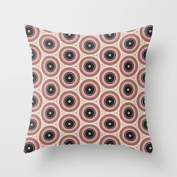 Pink Delicate Floral Pattern Throw Pillow