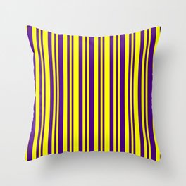 [ Thumbnail: Indigo and Yellow Colored Lines/Stripes Pattern Throw Pillow ]