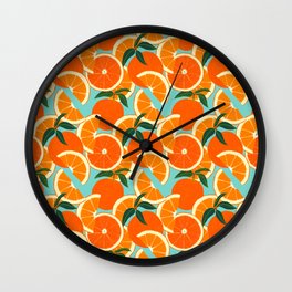 Orange Harvest - Blue Wall Clock