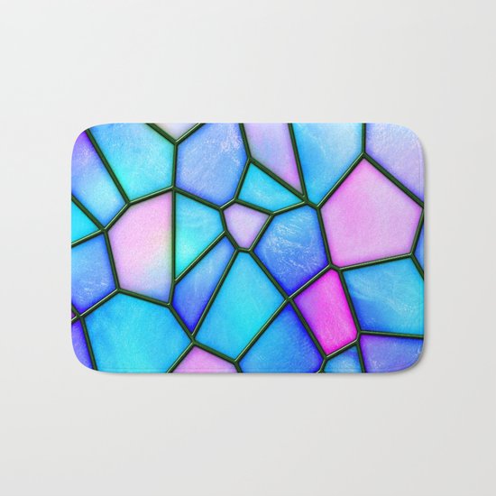 pastel stained glass Bath Mat