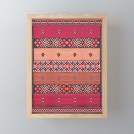 Heritage Traditional Moroccan Carpet Artwork B26 Framed Mini Art Print