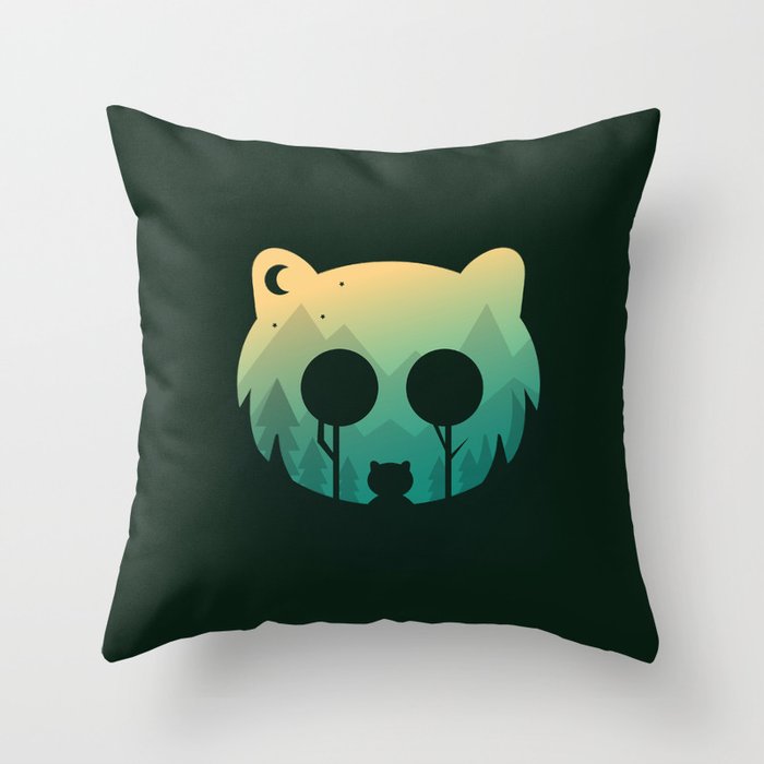 Two Little Bears Throw Pillow