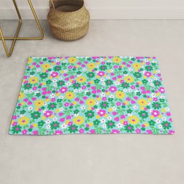 Retro 70's Flower Power  Area & Throw Rug
