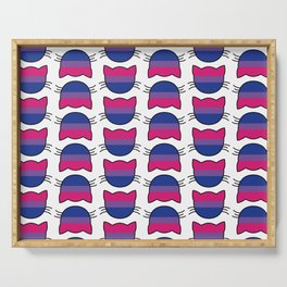 Bisexual Flag Kitty Cat Tile Serving Tray