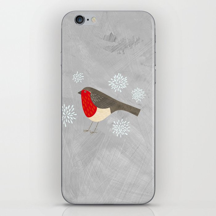 Robin and Snowflakes iPhone Skin