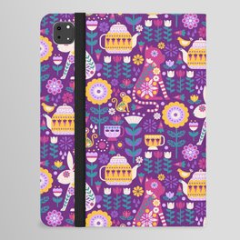 Mad Tea Party - Purple iPad Folio Case
