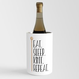 Eat Sleep Knit Repeat Wine Chiller