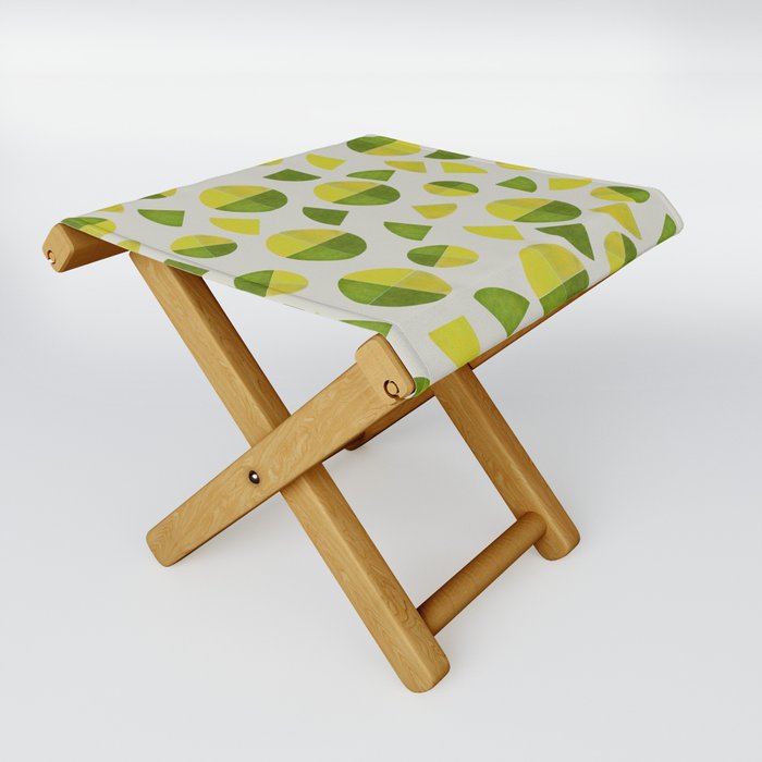 Abstract Citrus Sun Pattern Folding Stool