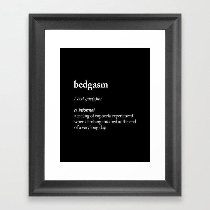Bedgasm Definition Print Bedroom Wall Art Home Decor Funny Quote Poster Prints 