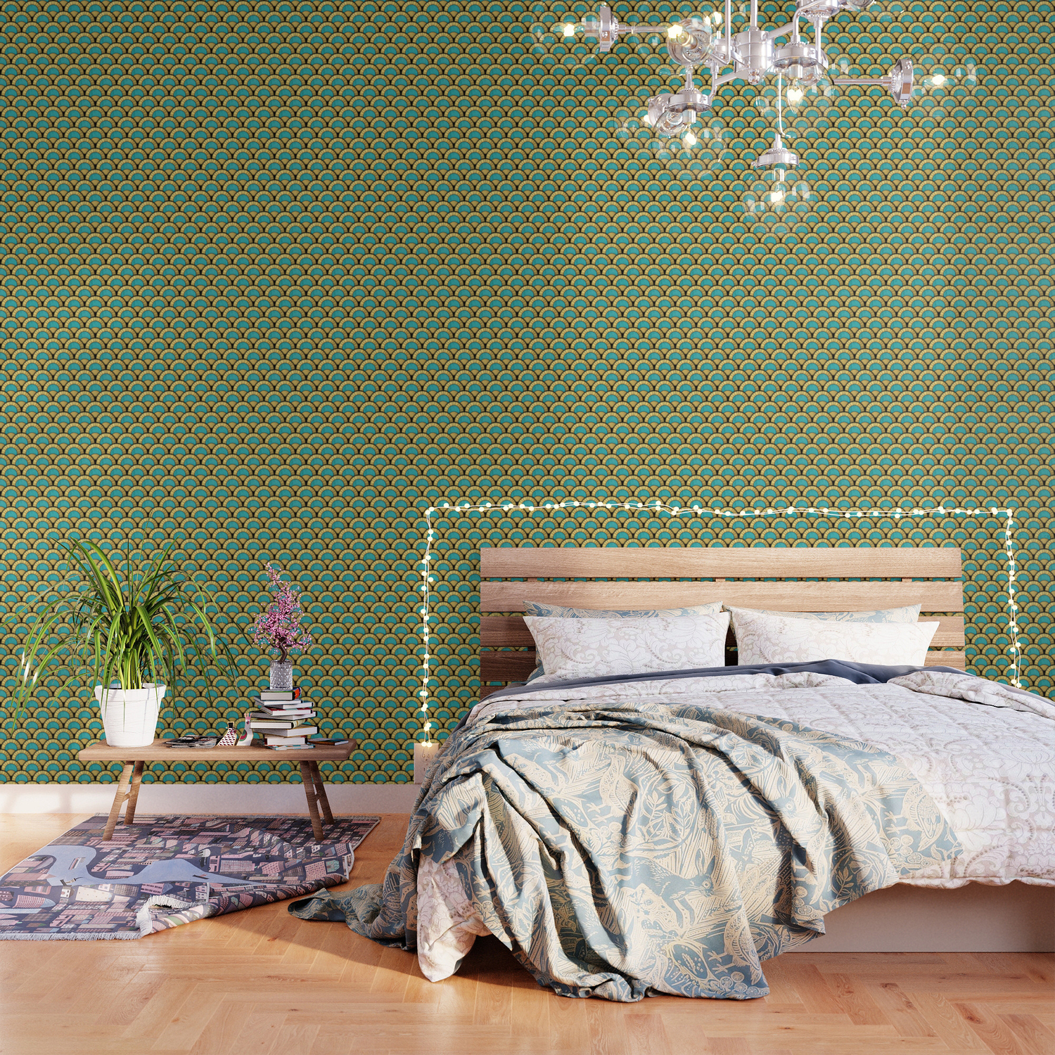 Duck Egg Green Art Deco Fan Pattern Wallpaper By Suzzincolour Society6 Panamauni plain duck egg wallpaper. duck egg green art deco fan pattern wallpaper by suzzincolour