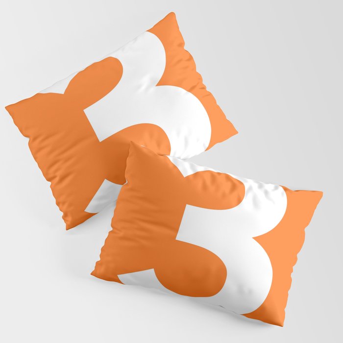 Number 3 (White & Orange) Pillow Sham